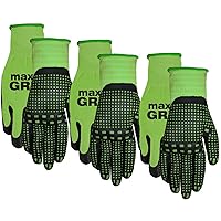 MidWest Gloves & Gear 93P03-SM-AZ-6 Max Grip Packs, 3 Pair, Ladies Green