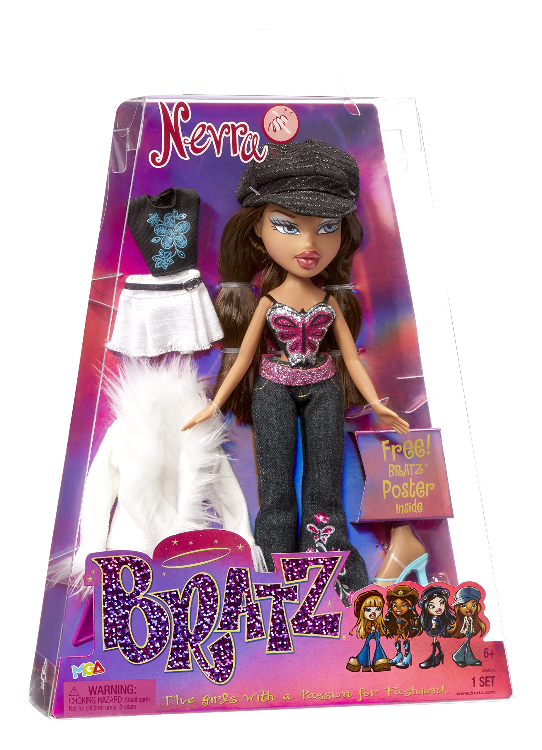 Bratz Original Fashion Doll Nevra with 2 Outfits and Poster