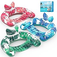 Pool Floats, 3 Pack Inflatable Float Chairs with Cupholders, Handles & Ergonomic Headrest, Pool Floats Adult & Kids for Pool Party, Lake & River, Relaxing Inflatable Chair for Summer Water Fun