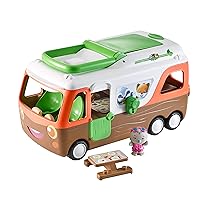 The Camping Car - Children's Toy - Miniature World - House on Wheels - Invent Your Stories Universe - 1 Character and 1 Picnic Table Included
