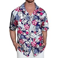 Unisex Hawaiian Floral Shirts for Men Women, Button Down Tropical Holiday Aloha Beach Shirts