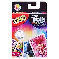 Mattel Games DreamWorks Trolls World Tour UNO Card Game with 112 Cards and Instructions, Makes a Great Gift for 7 Year Olds and Up