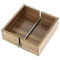 Farmhouse Napkin Holder - Dark Acacia Wood Weighted Napkin Holder for Tables and Kitchen Counter