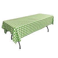 LA Linen Gingham Tablecloth - Checkered Tablecloth for Parties, Picnics & More - Farmhouse Tablecloth - Spring Tablecloth - Picnic Tablecloth - Cloth Tablecloths for Rectangle Tables - 60”x90 Lime