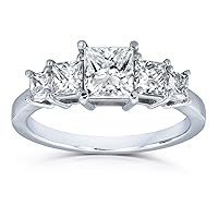 Certified 14k White Gold 1 4/5ct TDW Five Stone Diamond Engagement Ring