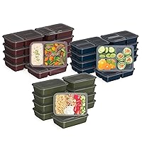 Bentgo® Prep 60-Piece Meal Prep Kit - Reusable Food Containers 1-Compartment, 2-Compartment, & 3-Compartments for Healthy Eating - Microwave, Freezer, & Dishwasher Safe (Rich Shades)