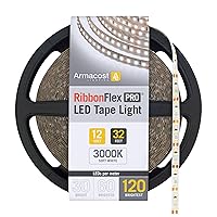 143250 Ribbon Flex Pro 12-Volt White Tape Light 120 LEDs/Meter, 32.8 ft, 3000K