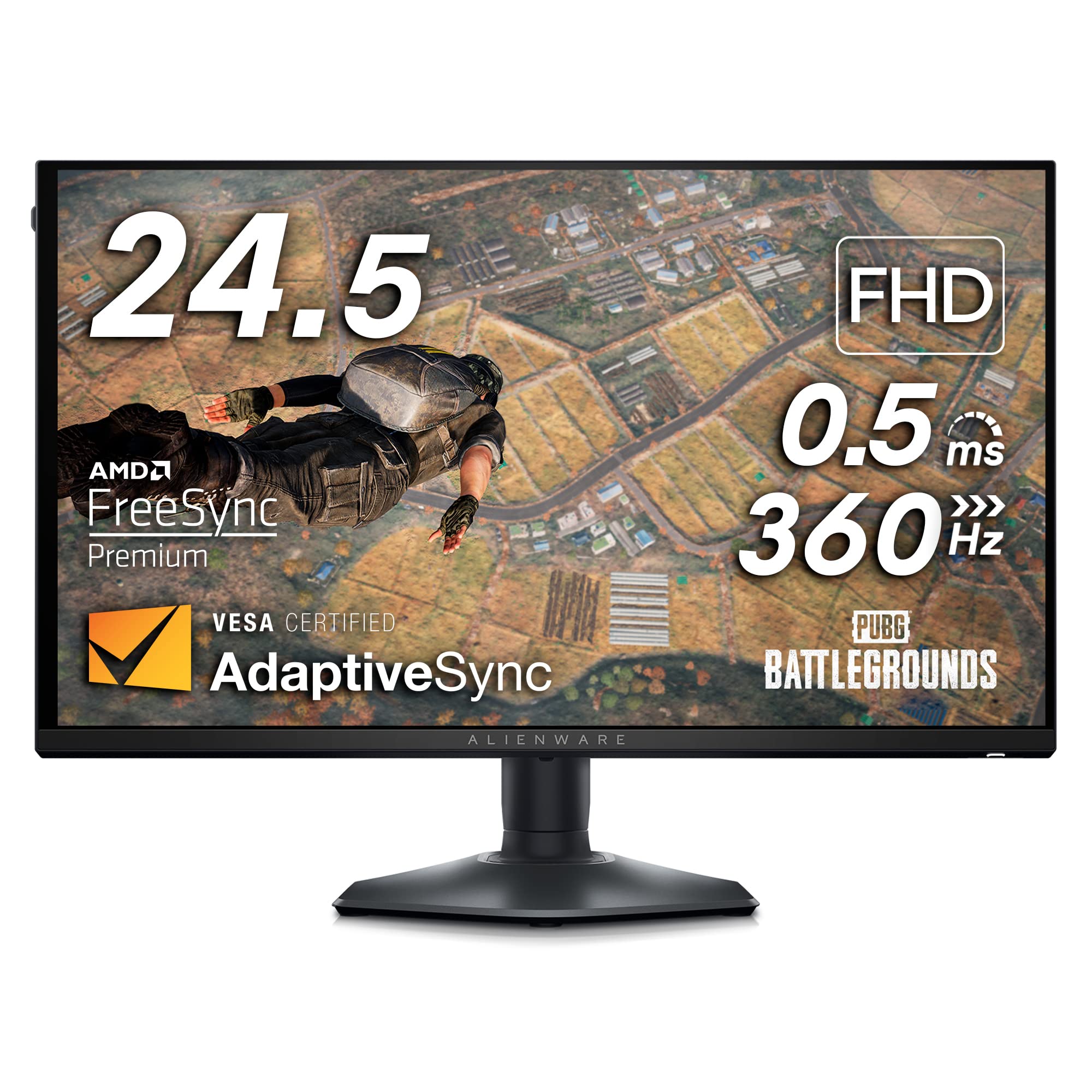Alienware AW2523HF Gaming Monitor - 24.5-inch (1920x1080) 360Hz Display, AMD Free Sync, Height/Tilt/Swivel/Pivot Adjustability, Dark Side of The Moon