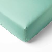 Bacati - 2 Pack Solid Neutral 100% Cotton Percale Universal Baby US Standard Crib or Toddler Bed Fitted Sheets (Mint)