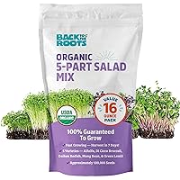 Back to the Roots 100% Organic 5-Part Salad Seeds | 1 Pound Non-GMO | Nutrient Dense, Easy to Grow, Rich in Fiber