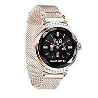 CUCUPAIOSmart Watches are Suitable for Android and iOS Phones, Sports Smart Watches with Blood Pressure and Heart Rate Monitoring, pedometers with Message Notifications (Rose Gold)