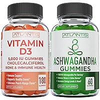 Atlantis Nutrition Vitamin D3 180 Gummies + Ashwagandha 60 Gummies