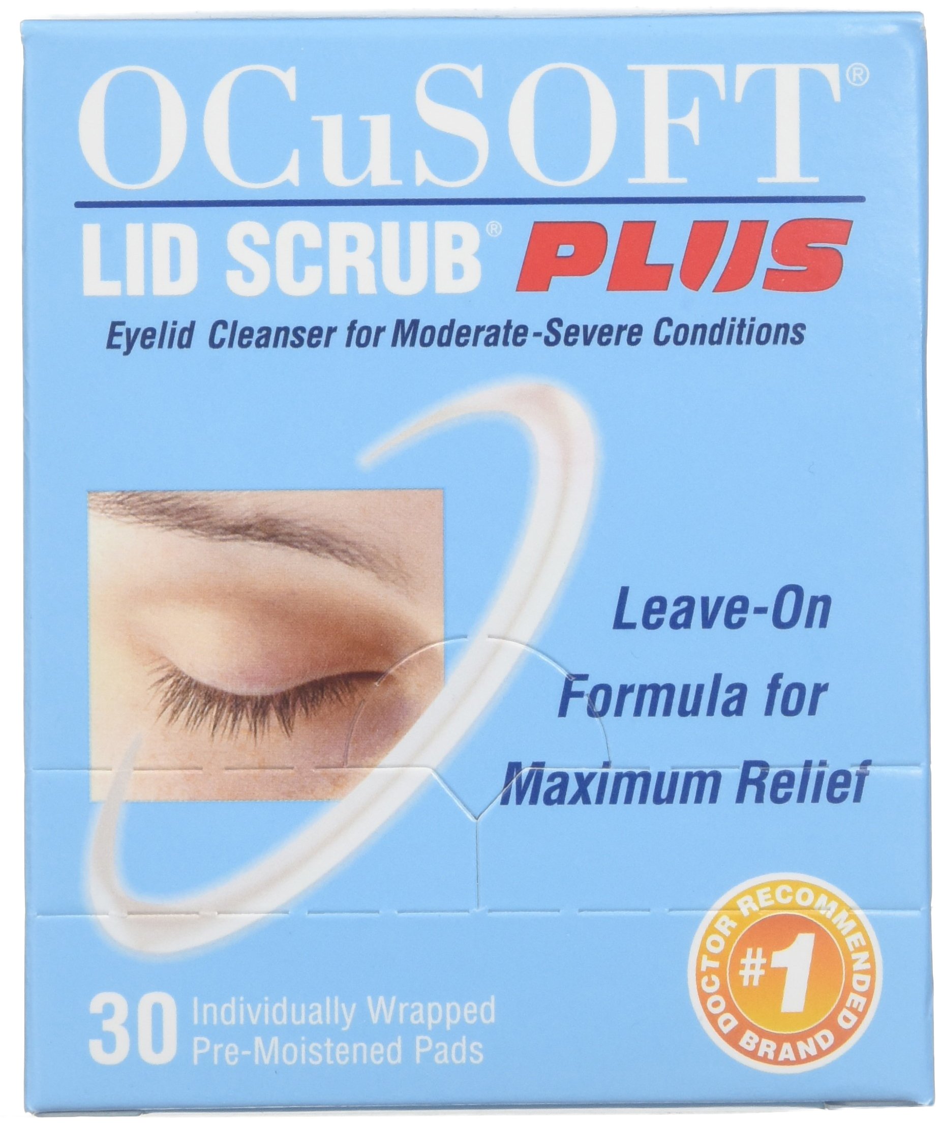 OCuSOFT Lid Scrub Plus, Pre-Moistened Pads, Individually Wrapped, 30 Count (Pack of 2)
