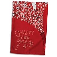 3D Rose Happy New Year with Champaign and Cork on Red Background TWL_203114_1 Towel, 15