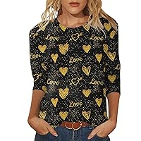 Womens T Shirts Casual Heart Print Turtle Neck Long Sleeve Tee Shirt Date Athletic Going Out Tops for Women