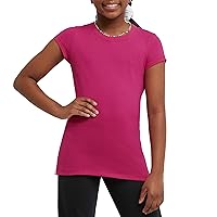 Hanes Girls’ Cotton T-Shirts, Essential Girls’ Tees, Cotton Shirts for Girls, 2-Pack