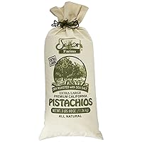 Pistachios, Dry Roasted and Salted Pistachios, Extra Large Premium California Pistachios, In Shell Pistachios, 3lb Burlap Gift Bag, 48 oz, Certified Non-GMO, Gluten Free, Vegan and Kosher