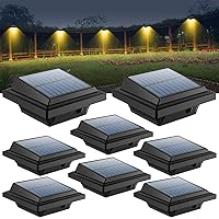 UniqueFire 40LED Outdoor Solar Lights Solar-Powered LED Garden Wall Lamp Plastic Solar Light Waterproof for Walkways Stairways (8PCS Black_Warm White)