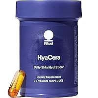 HyaCera Skin Supplement for Wrinkle Support, with Hyabest and Ceratiq for Skin Support, Hyaluronic Acid, Glycolipids, Ceramides, Gluten Free, Non GMO, Vanilla Essence, 30 Day Supply