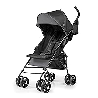 3D Mini Convenience Stroller – Lightweight Stroller with Compact Fold MultiPosition Recline Canopy with Pop Out Sun Visor and More – Umbrella Stroller for Travel and More, Gray