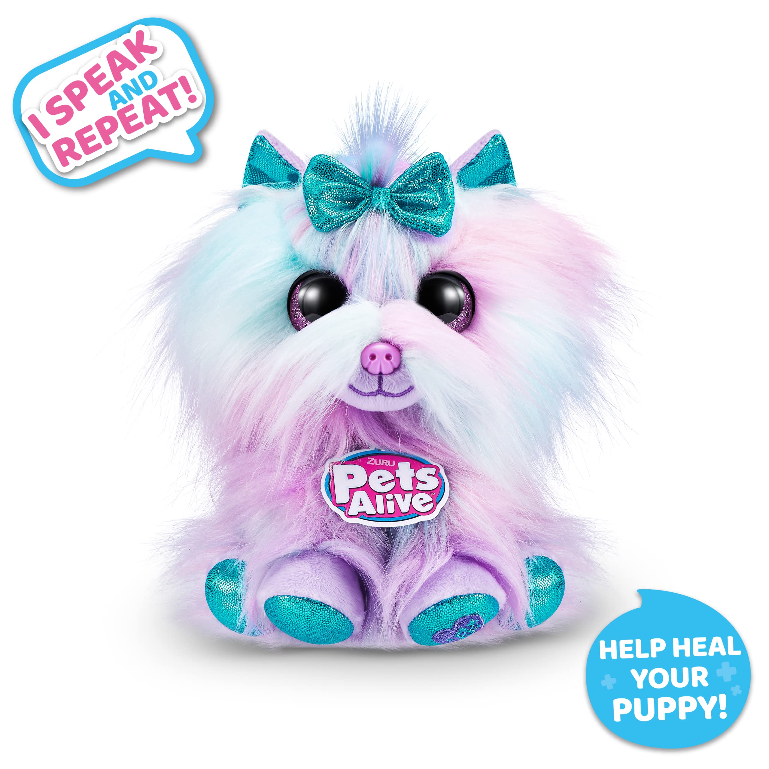 Pets Alive Pet Shop Surprise S3 Puppy Rescue (Yorkshire) by ZURU Surprise Puppy Plush, Ultra Soft Plushies, Compound Surprises Inside, Interactive Toy Pets, Electronic Speak and Repeat