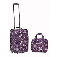 Rockland Fashion Softside Upright Luggage Set, Expandable, Purple Pearl, 2-Piece (14/19)
