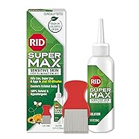 RID Super Max Sensitive Skin Lice Treatment, Kills Super Lice & Eggs, Safe for Sensitive Skin, Clinically Tested, Package Graphics May Vary