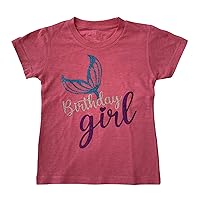 Girl's Mermaid Birthday Girl Glitter Party T-Shirt/Dress - Toddler & Kids