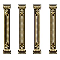 Beistle 4 Piece Roaring 20's Column Pull Down Cut Outs 1920's Theme Awards Night Party Decorations, Black/Gold