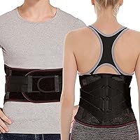 Waist Back Support Belt For Men And Women,Lower Back Brace For Pain Relief Breathable Lumbar Decompression Band For Heavy Lifting,Work,Herniated Disc (Color : Black, Size : XX-Large)