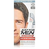 Auto Stop Hair Color - Darkest Brown A-50 Just For Men Hair Color Men 1 Application (Pack of 3)