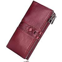 Wallet for Women RFID Blocking Genuine Leather Card Holder Zipper Coin Purse Clutch Wallet