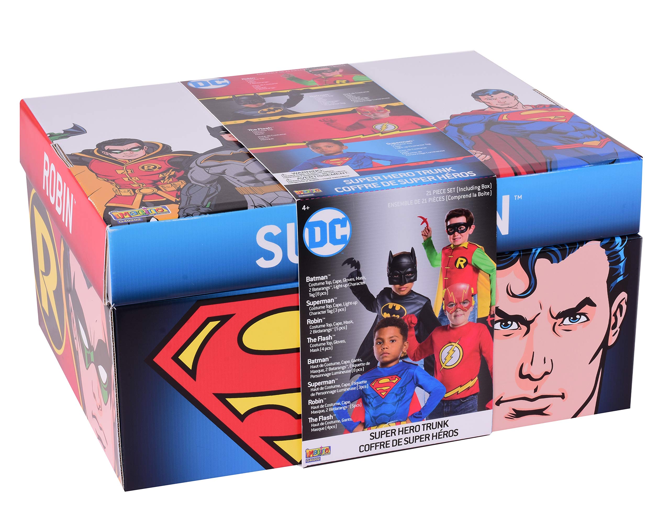 Rubie's Child's DC Comics Dress up Trunk with Superman, The Flash, Batman and Robin