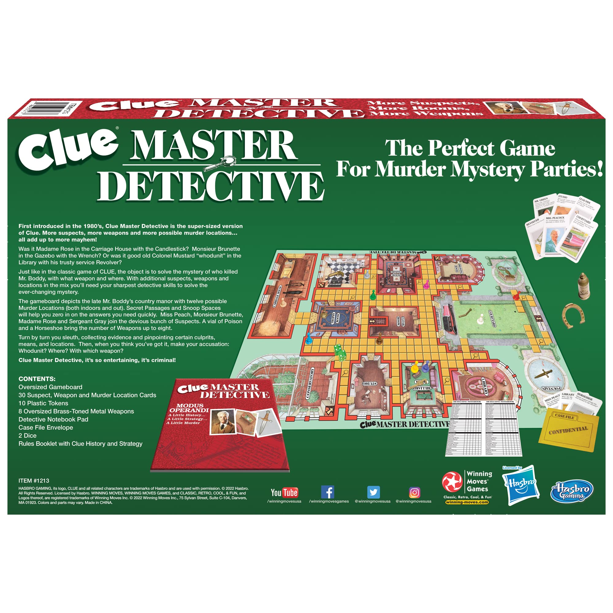 Winning Moves Games Clue Master Detective - Board Game, Multi-Colored, 10 years+