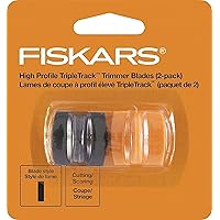 Fiskars TripleTrack Trimmer Replacement Blades - 2-Pack - High Profile Style I Blades for Cutting and Scoring - Arts and Crafts - Orange/Black