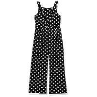 PIPPA & JULIE girls Sleeveless Polka Dot Jumpsuit, Full Length, Wide Leg StyleJumpsuit