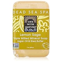 One With Nature Lemon Sage Dead Sea Mineral Soap, 7 Ounce Bar