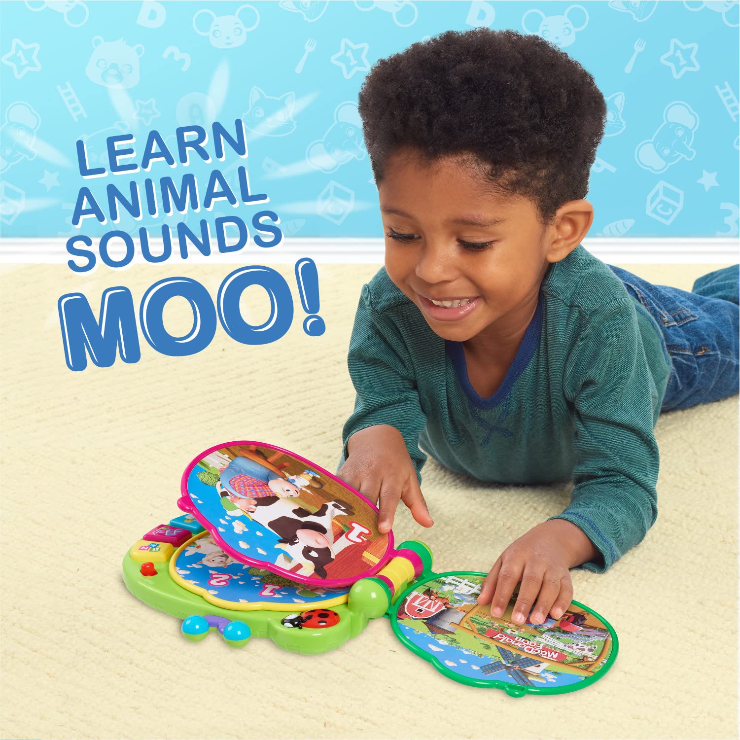 CoComelon Learning Book Interactive Toy for Toddlers with 3 Learning Modes, Music, 50 Learning Phrases, Officially Licensed Kids Toys for Ages 18 Month by Just Play