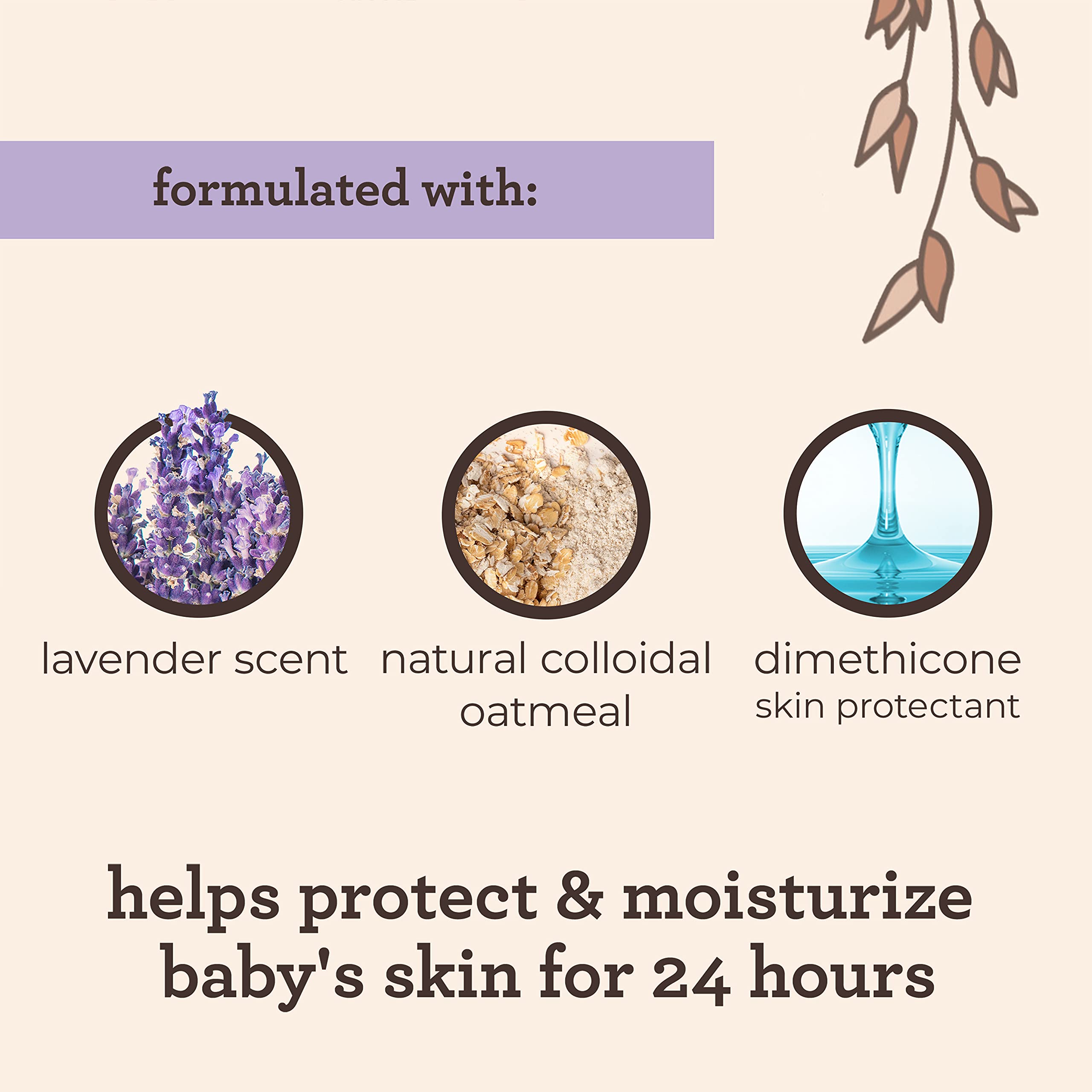 Aveeno Baby Calming Comfort Moisturizing Lotion with Relaxing Lavender & Vanilla Scents, Non-Greasy Body Lotion with Natural Oatmeal & Dimethicone, Paraben- & Phthalate-Free, 8 fl. oz