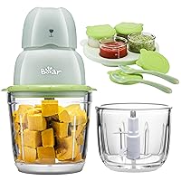 Baby Blender with 2 Glass Bowls, Baby Food Maker Set for Fruit, Vegetable, Meat, Food Processor with Food Containers and Baby Spoons Make Fresh and Nutritious Meals for Your Little One