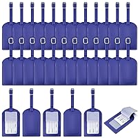 30 Pieces Leather Luggage Tag Suitcase Tags Women Identifiers Travel Tags for Luggage Travel Backpack Bag Wedding Favors Women Men Adults Kids Bulk (Dark Blue)
