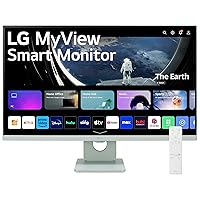 LG 27SR50F-G MyView Smart Monitor 27-Inch FHD (1920x1080) IPS Display, webOS Smart Monitor, ThinQ Home Dashboard, ThinQ App, Remote Control, 5Wx2 Speakers, AirPlay 2 Screen Share Bluetooth, Green