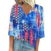 American Flag Crop Top Patriotic Shirts 4Th of July Tshirt Tops for Women Plus Size Spring Clothes 2024 Business Teacher Outfits Boho Womens Sexy Yellow Blouses Orders Placed by Me (BL，S)