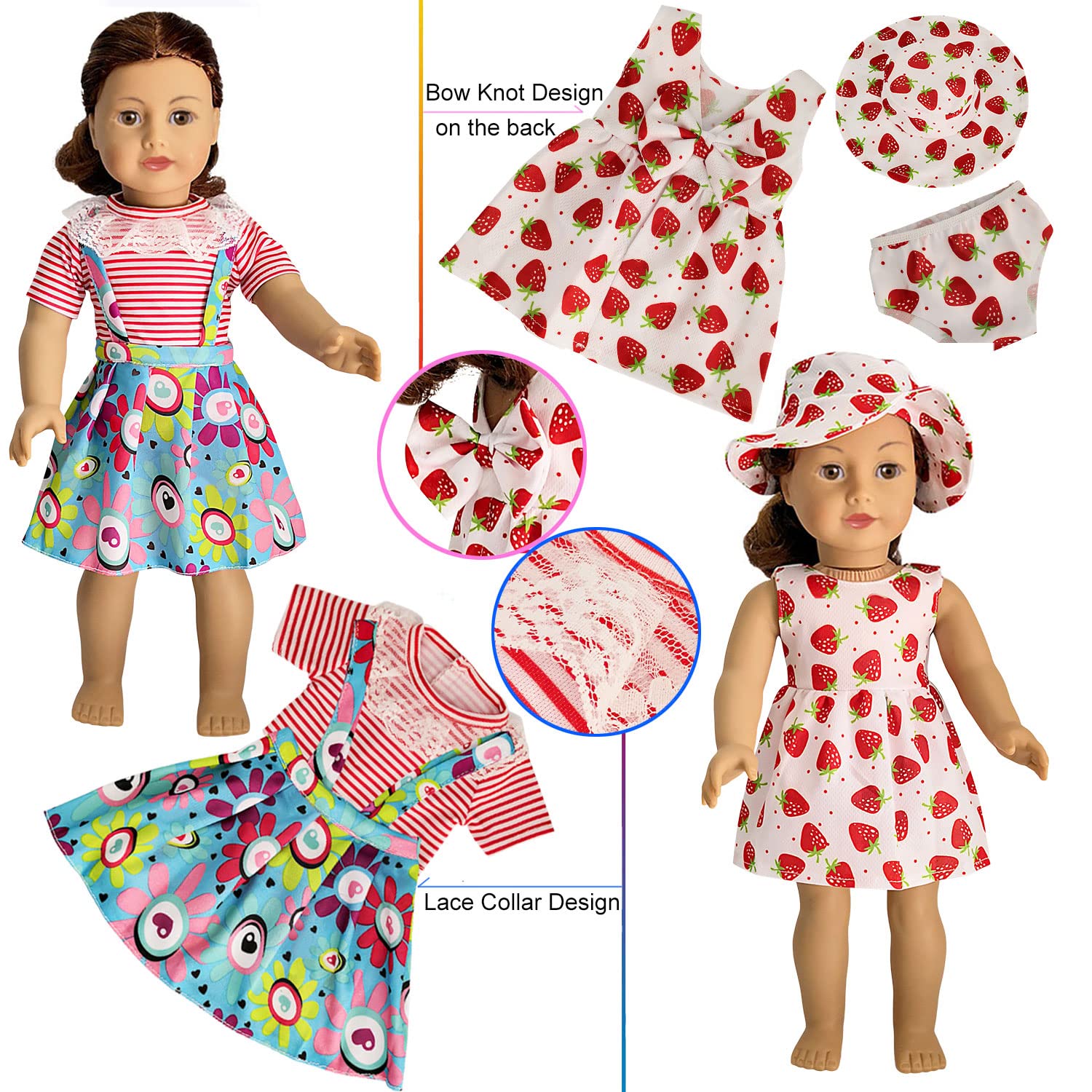 HOAKWA American Doll Clothes and Accessories for 18 Inch Doll, 18