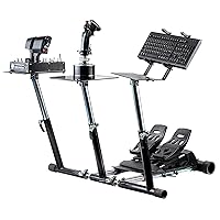 Wheel Stand Pro Super Warthog Flight stand Compatible With Thrustmaster HOTAS WARTHOG, Honeycomb Alpha Bravo and Saitek pedals. Pedals/mouse/keyboard/throttles not included.