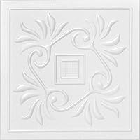 A la Maison Ceilings R159 Cockatoos Foam Glue-up Ceiling Tile (256 sq. ft./Case), Pack of 96, Plain White