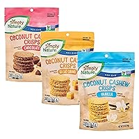 Simply Nature Coconut Cashew Cookie Thin Crisps Variety Pack: Chocolate, Vanilla, Salted Caramel 3 oz Resealable Bag (1 Each SimplyComplete Bundle) Paleo Gluten-Free, Non-GMO, No Artificial Flavors
