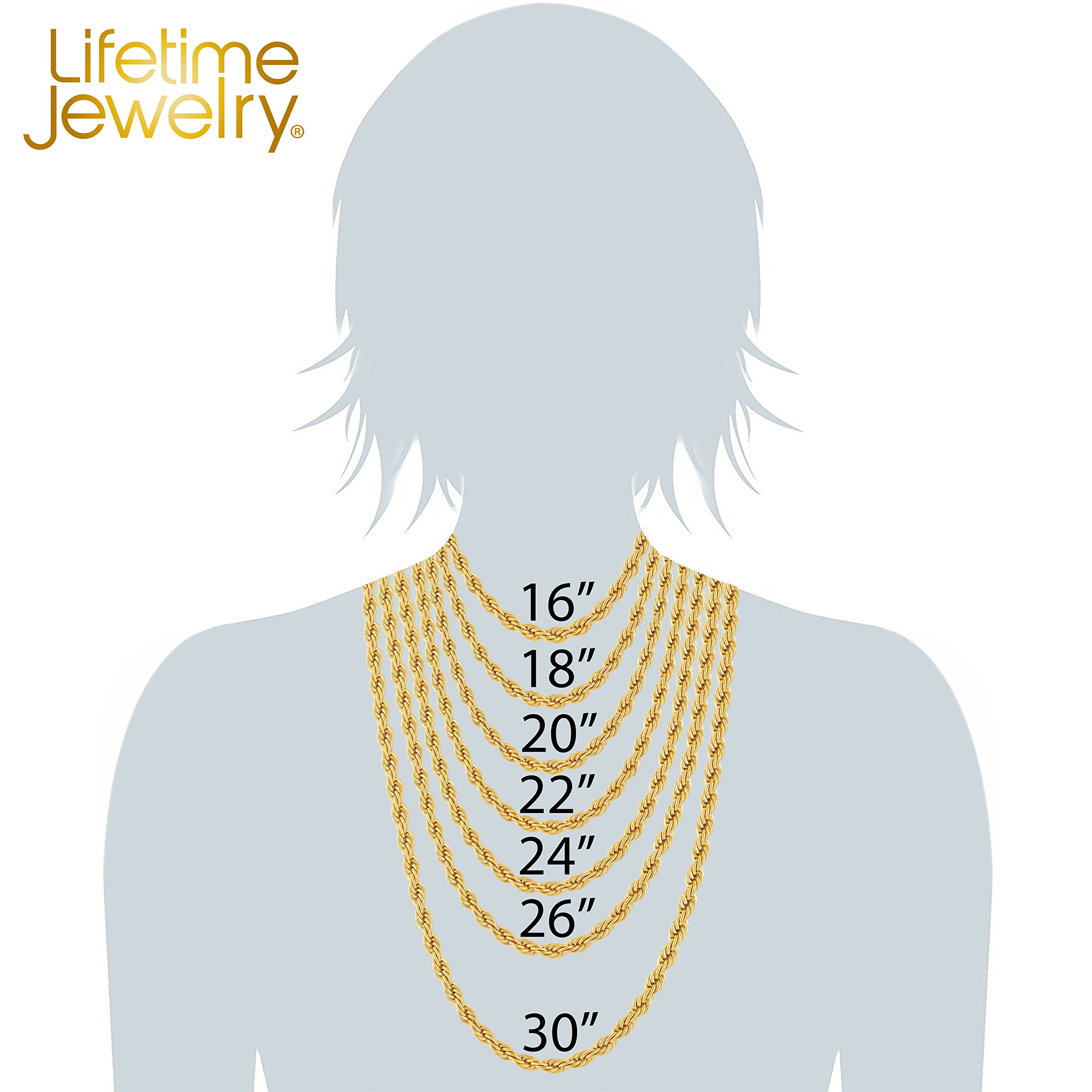 LIFETIME JEWELRY 9mm Miami Curb Cuban Link Chain Necklace 24k Gold Plated