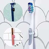 Universal Magnetic Toothbrush Holder || Universal Magnetic Razor Holder || Organize Your Makeup Buddy MAGS- White 4-pk