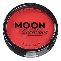 Pro Face & Body Paint Cake Pots Bright Red - Professional Water Based Face Paint Makeup for Adults, Kids - 1.26oz